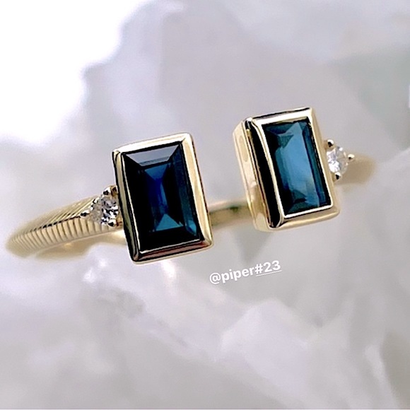 Brand New in Box Judith Ripka Classic 14K Gold Sapphire & Diamond Ring - Picture 3 of 9